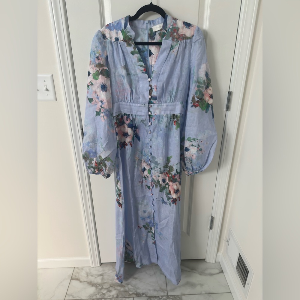 Zimmermann Everly Plunge Midi Dress